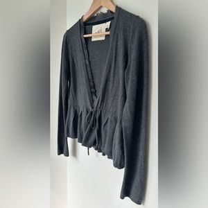 Anthropologie - Angel of the North - Tie Front Cardigan - Dark Grey - S